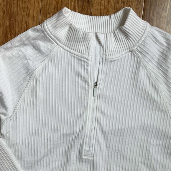 Lululemon Rest Less Cropped Half Zip White Size 4 (1127) - Picture 2 of 6
